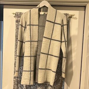 Cyrus Cream and Black Plaid Cardigan